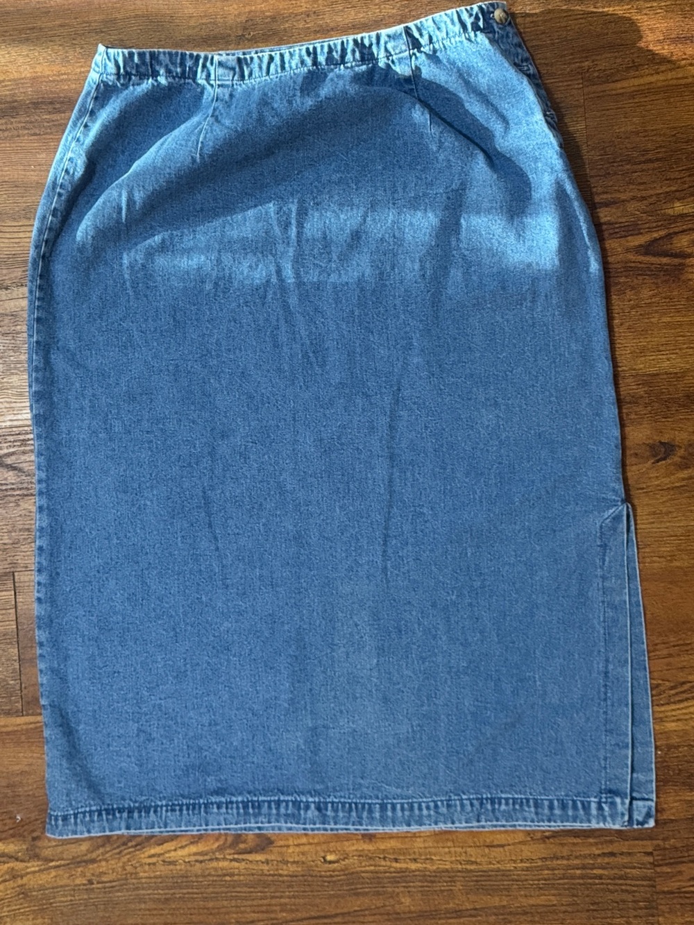 Vtg Eddie Bauer Medium Blue Denim Pencil Skirt